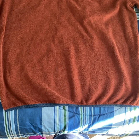 Dark brick and navy fleece jacket - Picture 8 of 17